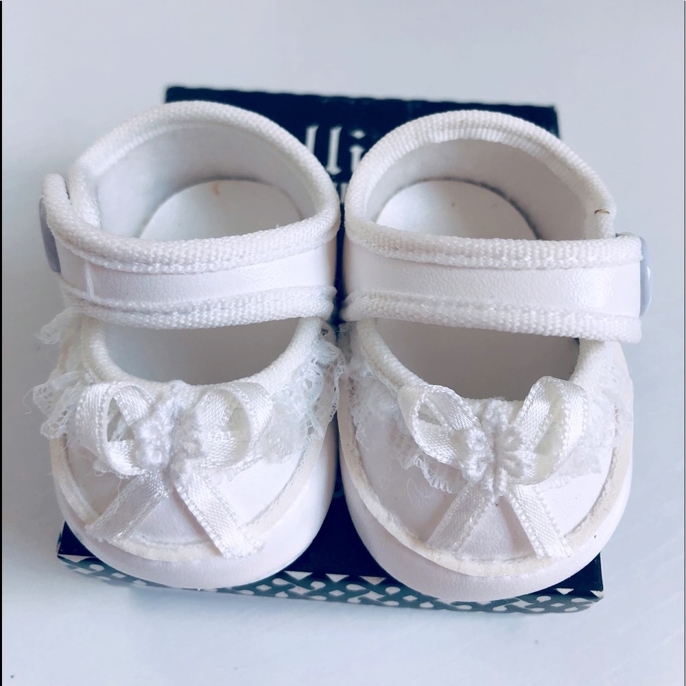 Mary Jane doll shoes sz 2 White with lace